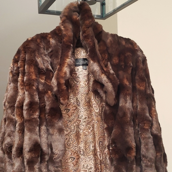 Fabulous Furs Donna Salyers faux mink coat EUC XL - Picture 2 of 10